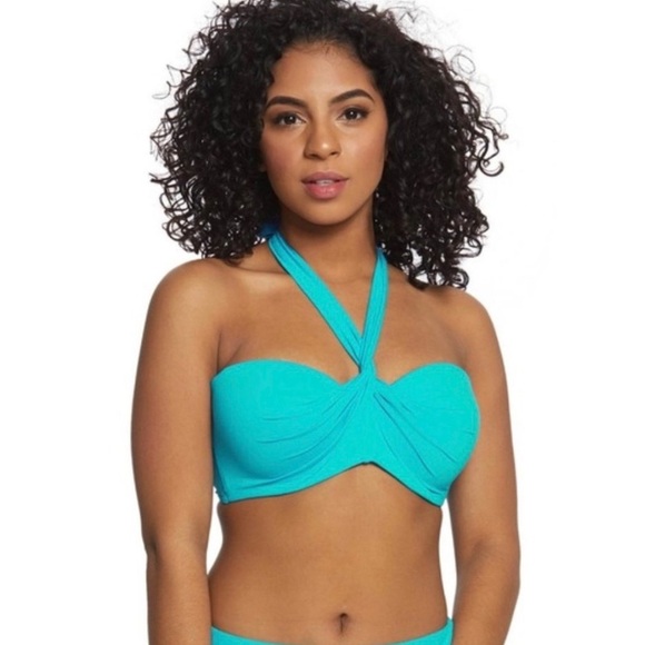 NWT COCO REEF Bra Sized 5-Way Underwire Bikini Top Sea Blue - Picture 10 of 14